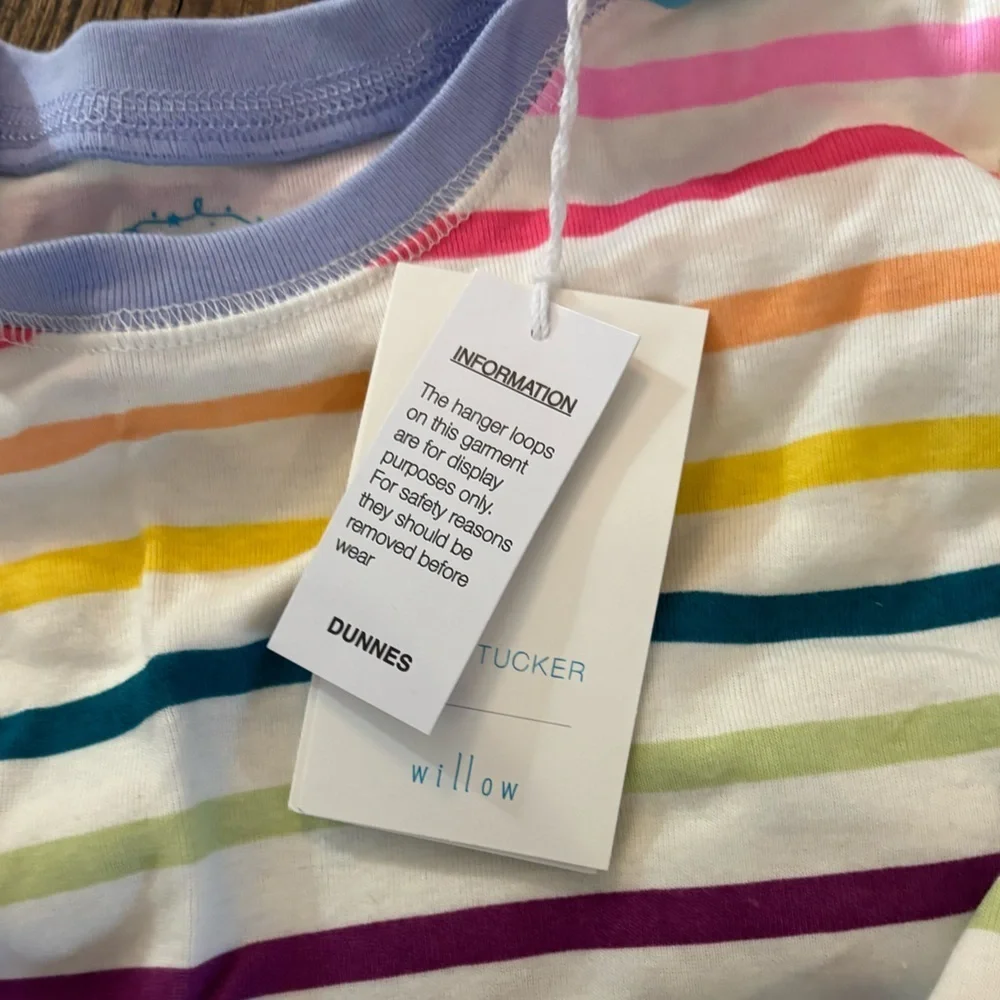 Leigh Tucker Willow rainbow Striped Pajama set NWT